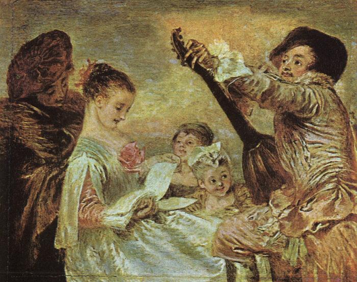 Jean-Antoine Watteau The Music Lesson Sweden oil painting art